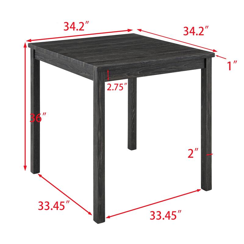 5-Piece Bar Table Set with 4 Ergonomic Stools, Table & Chairs Set with Coffee Table Black Gray Breakfast Nook