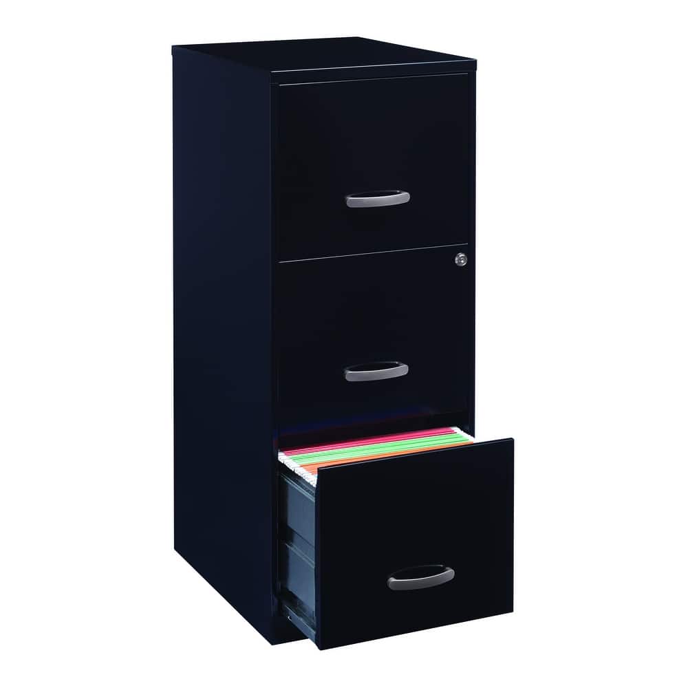 Space Solutions 3-drawer Black Steel File Cabinet