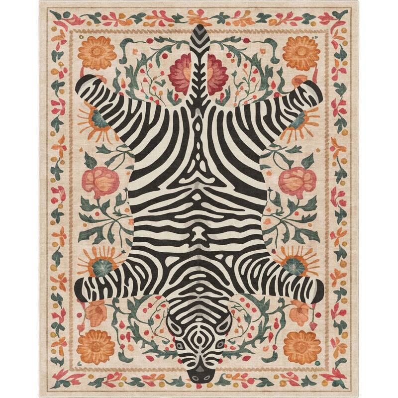Well Woven Apollo Zebra's Haven Animal Print Modern Flat Pile Area Rug