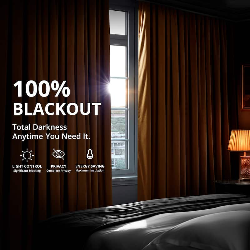 Exclusive Fabrics Signature Velvet Blackout Curtains (1 Panel) - Luxurious Single Drapery for Enhanced Light Blockage