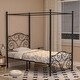 preview thumbnail 6 of 24, VECELO Kids Bed Metal Canopy Bed Frame Set of 2 Twin Size with Headboard, 4 Posters Platform Mattress Foundation