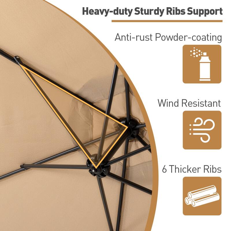 COSIEST 10ft Outdoor Offset Hanging Umbrella Patio Umbrella