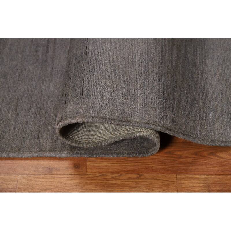Gray Gabbeh Modern Foyer Rug Hand-Knotted Wool Carpet - 3'5"x 4'11"