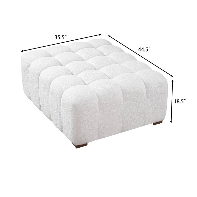 Scott Living Luna Boucle Ottoman 44.5"D X 35.5"W X 18.5"H