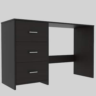 Rectangular Writing Desk with External Shelves, Drawer, and Top Shelf Storage