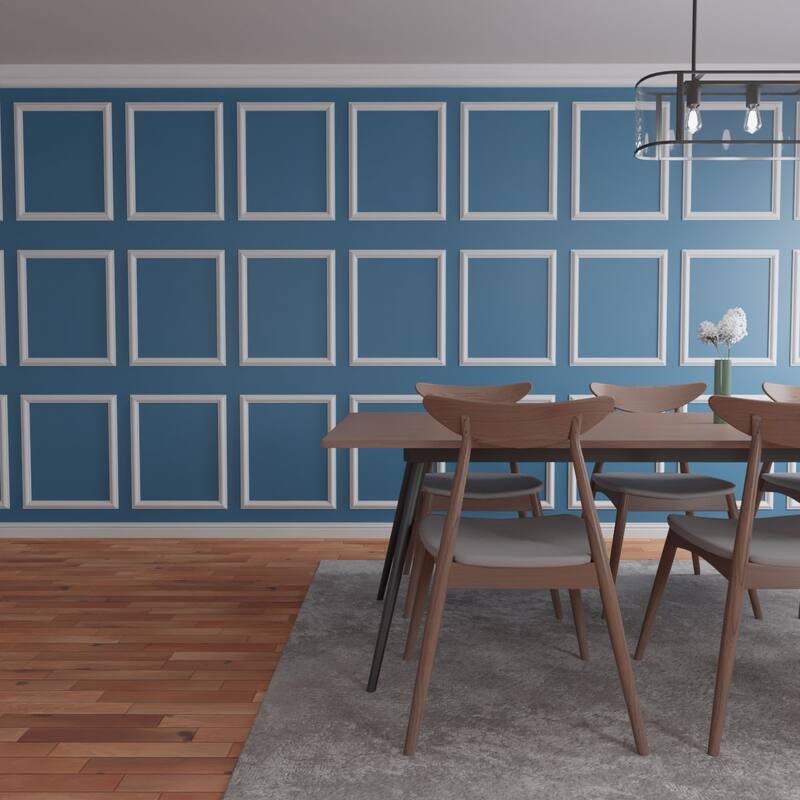 94 1/2"L Ashford Square Design Full Wall Wainscot Paneling Kit - Adjustable from Heights