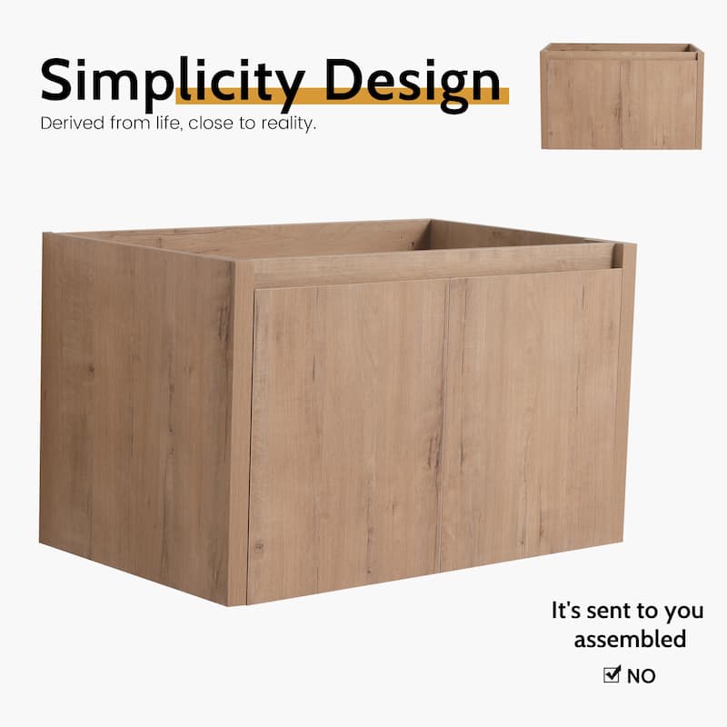 24/30/36/48/60 Inch Floating Bathroom Vanity Cabinet with Soft Close Door (Without Sink)