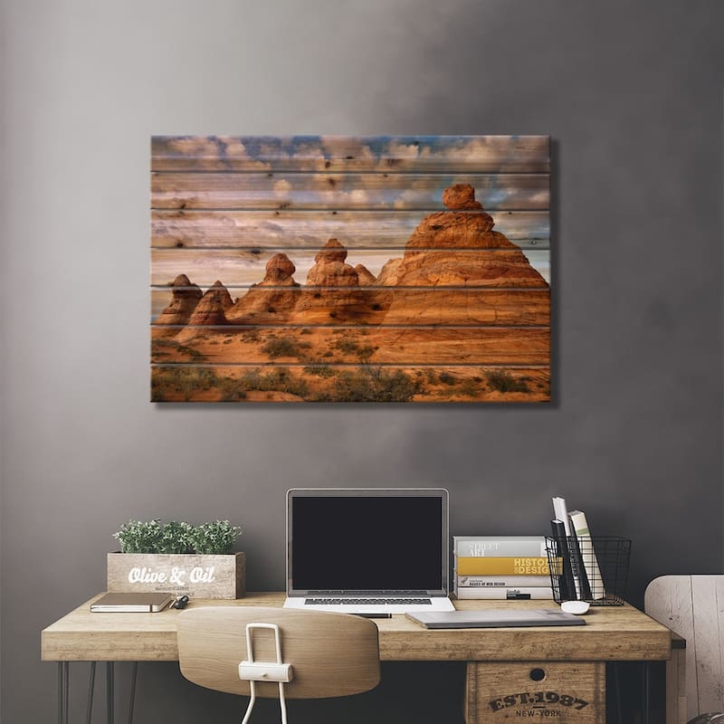 Arizona Peaks I Print On Wood by David Drost - Multi-Color
