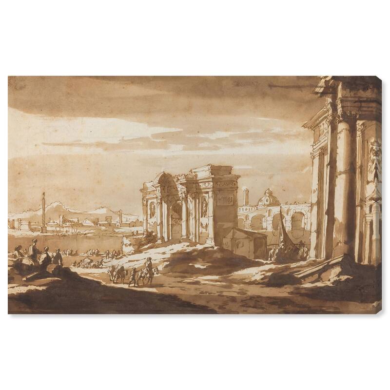 Capriccio View of Roman Ruins Canvas by Art Remedy, Gallery Wrapped - 45" x 30"