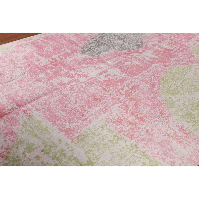 Contemporary Abstract Indian Area Rug Hand-Knotted Wool Carpet - 9'10"x 11'11"