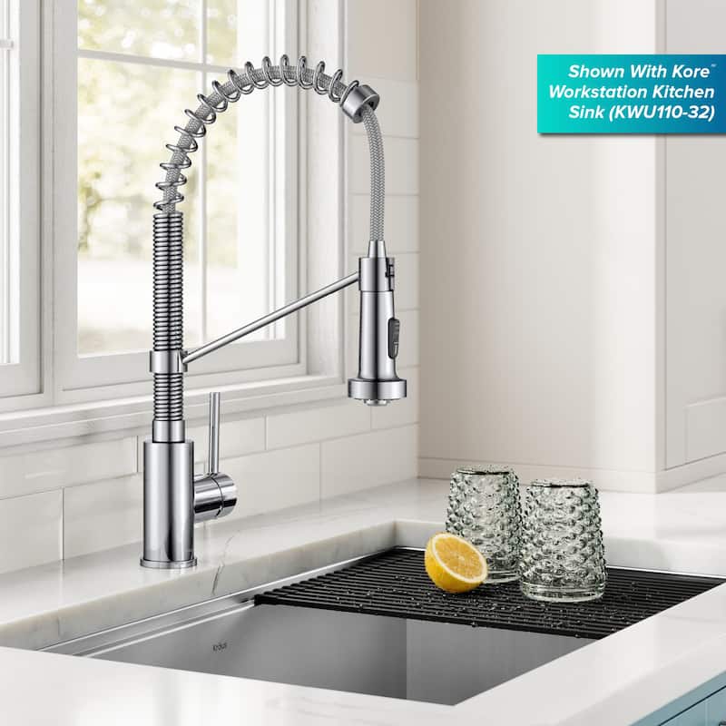 Kraus Bolden 2-Function 1-Handle Commercial Pulldown Kitchen Faucet