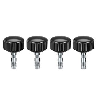 uxcell M4 x 50mm Male Thread Knurled Clamping Knobs Grip Thumb Screw on Type Round Head 10 Pcs