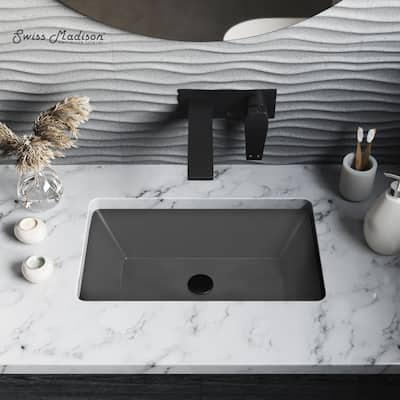 Voltaire 21" Rectangular Ceramic Undermount Bathroom Sink In Matte Gray - 21