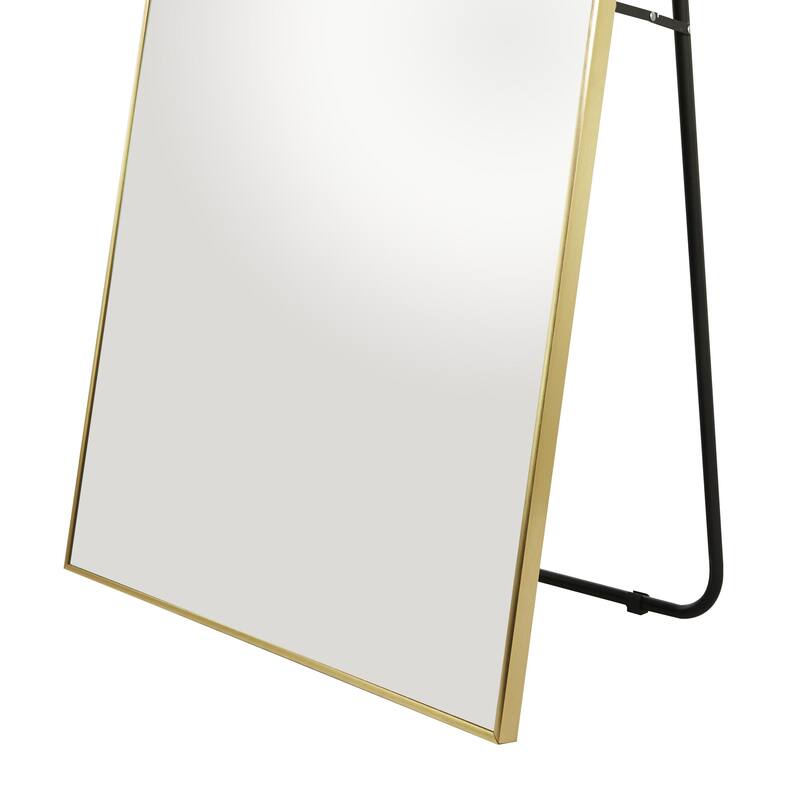 Metal Floor Mirror with Stand - Silver or Gold - CosmoLiving by Cosmopolitan