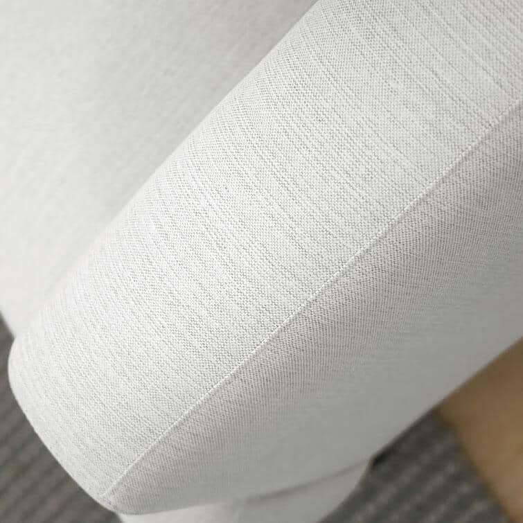 Square Arm Fabric Straight Sofa in Beige