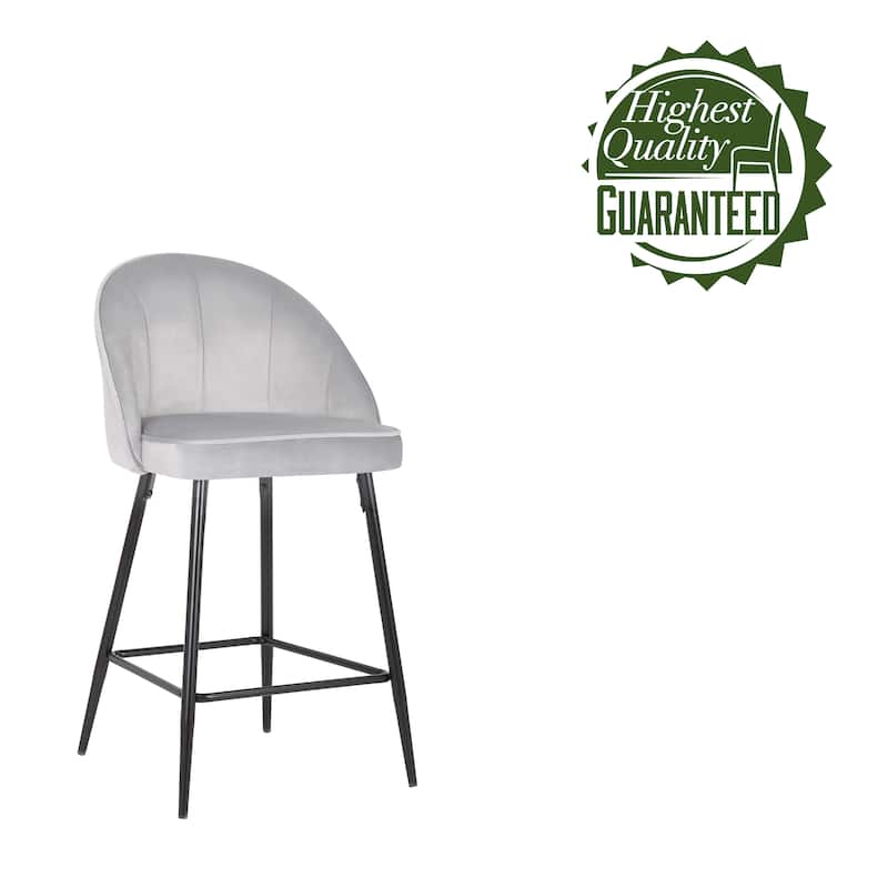 Porthos Home Freya Velvet and Metal Counter Stools (Set of 2)