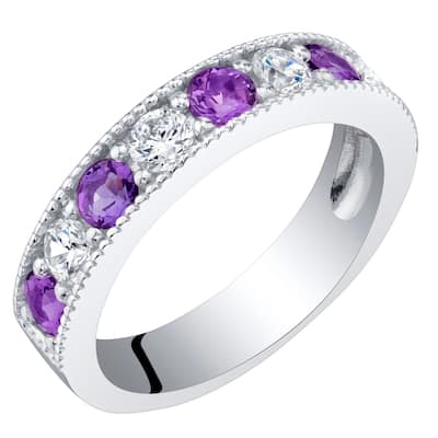 Sterling Silver 0.5 ct Amethyst Stackable Ring