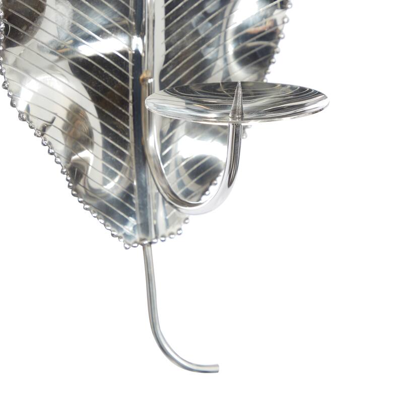Silver Stainless Steel Candlestick Holders - 8 x 6 x 16