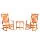 Laguna 3-Piece Weather-Resistant Rocking Chairs with Side Table Set - Orange