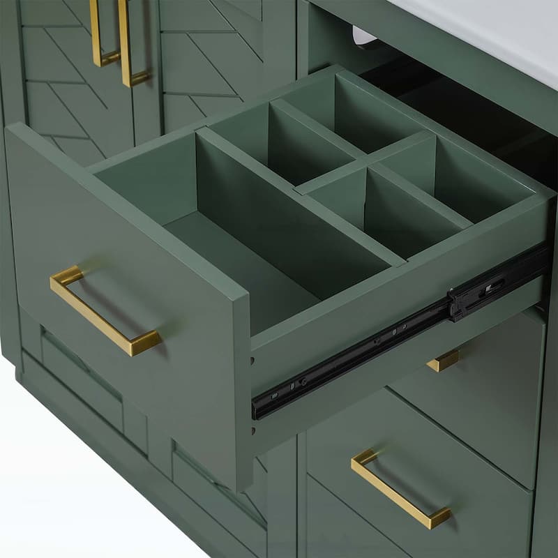 Wood Frame Bathroom Storage Cabinet,with Ceramic Sink Combo