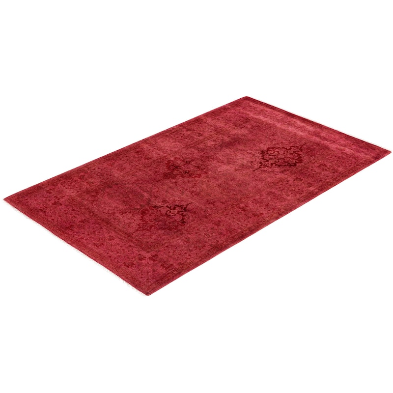 Contemporary Overdyed Wool Hand Knotted Area Rug - 3' 2" x 5' 3"