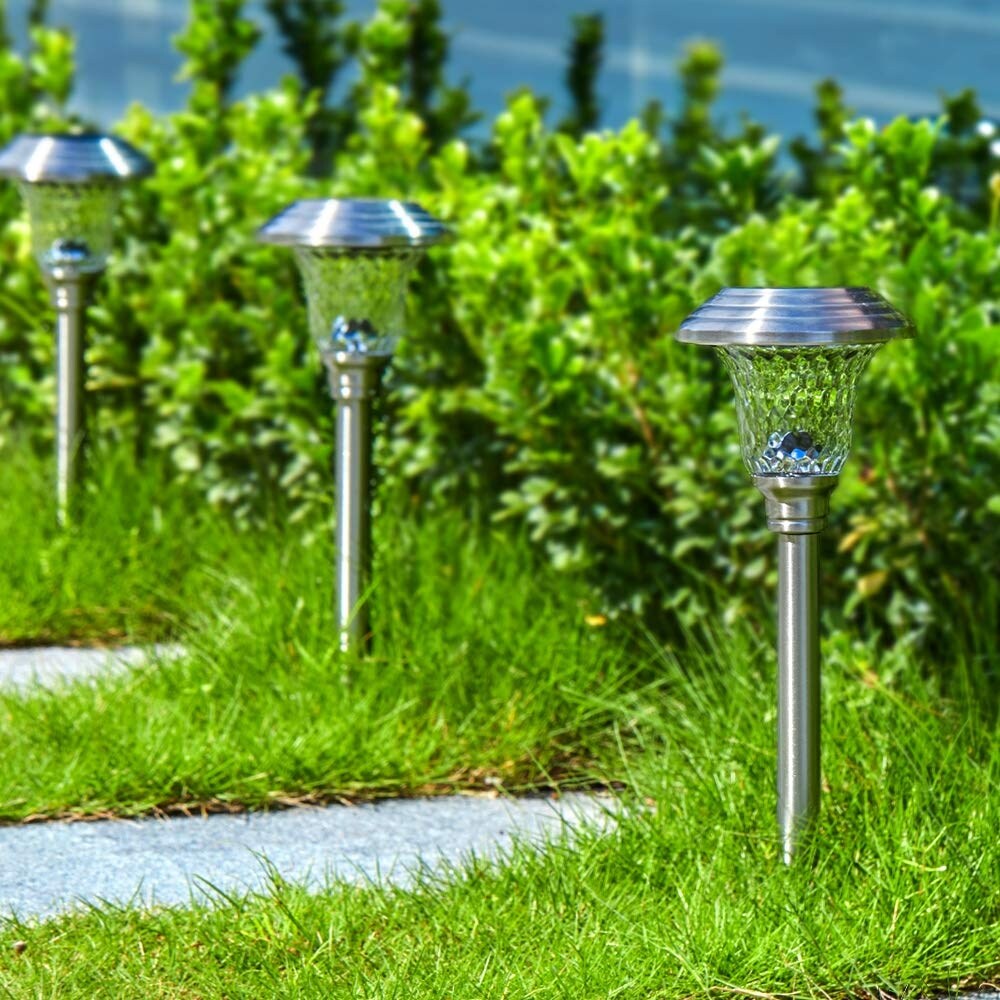 8 Pack Solar Pathway Lights Color Changing Outdoor Waterproof Multi Color Halloween LED Glass Garden Landscape Lighting On Sale Bed Bath Beyond 40185944