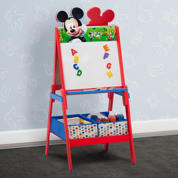 slide 2 of 5, Delta Children Mickey Mouse Wooden Double Sided Activity Easel