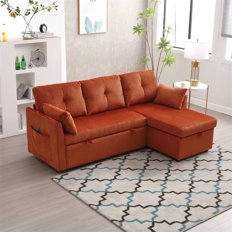 L Shaped Modular Sectional Sofa w/ Reversible Chaise and Storage Seat