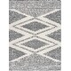 preview thumbnail 33 of 67, Hauteloom Lux Shag Collection Moroccan Farmhouse Shaggy High Plush Pile Area Rug 5'3" x 7'3" - Charcoal, Grey, Black, Cream