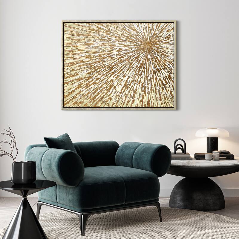 Sunshine Textured Metallic Hand Painted Canvas Wall Art Set of 3