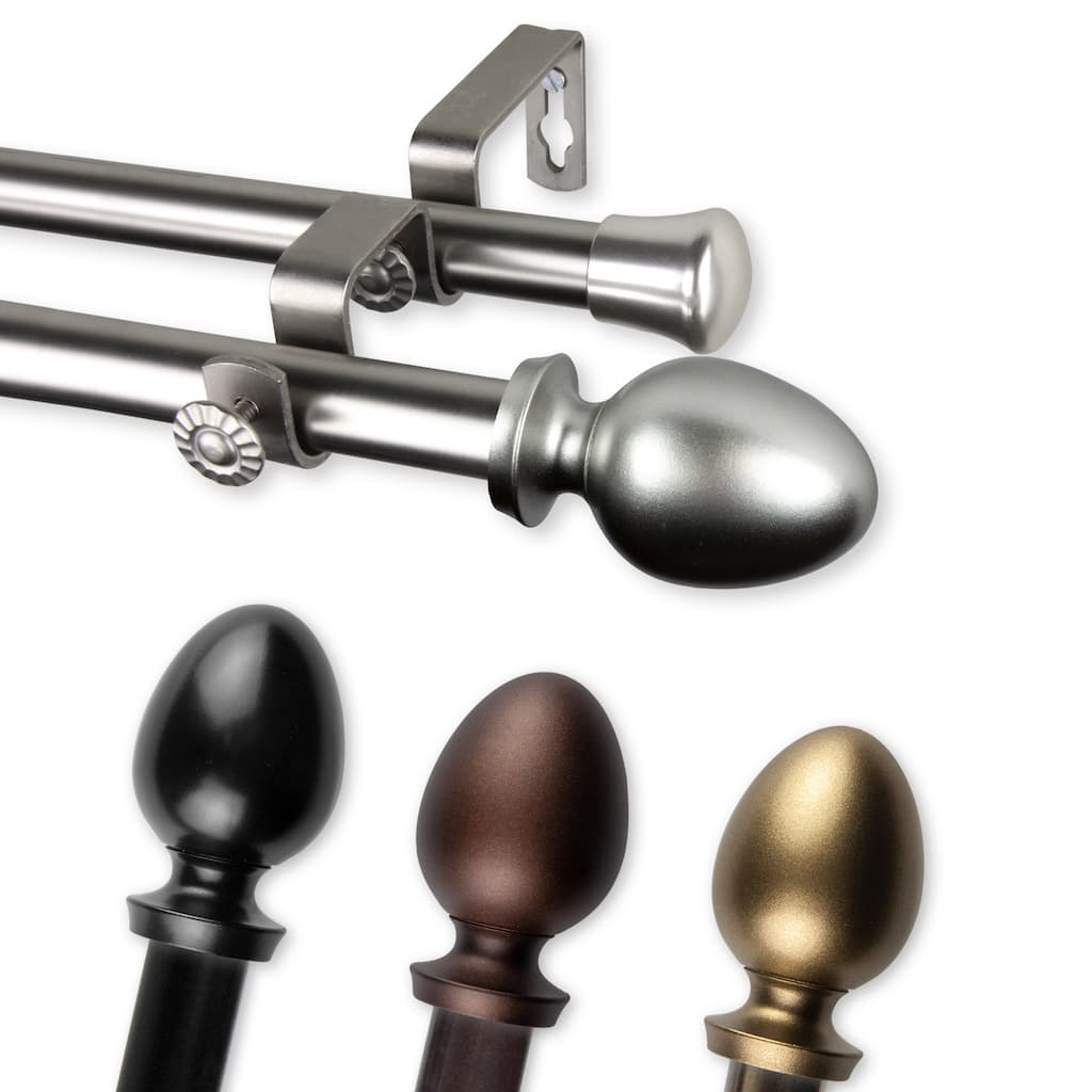 InStyleDesign Ivo Adjustable Double Curtain Rod 13/16 inch dia.