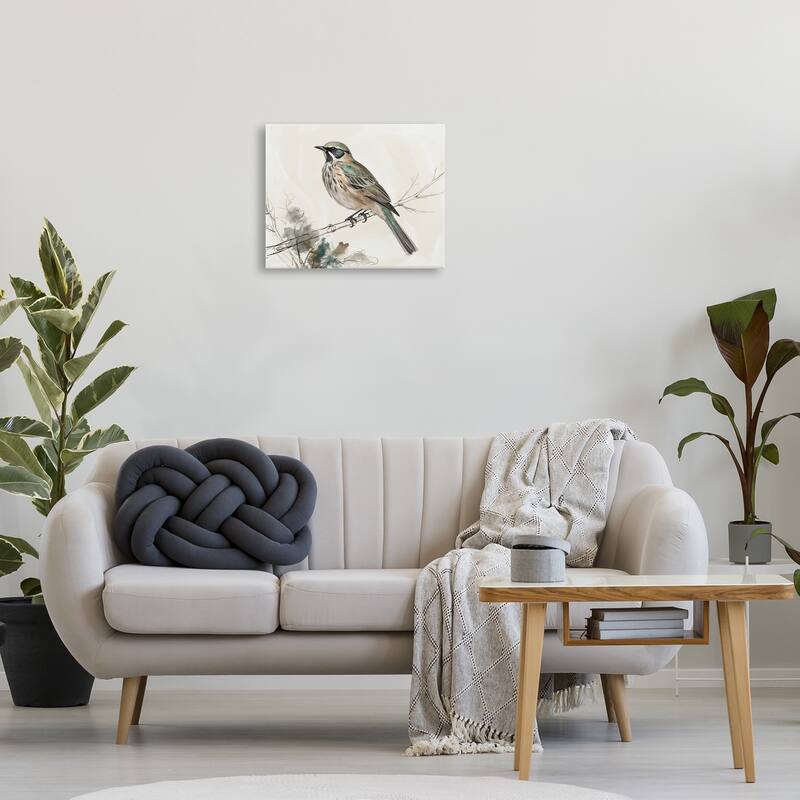 Stupell Perched Bird Illustration Canvas Wall Art Design By LSR Creative Studio