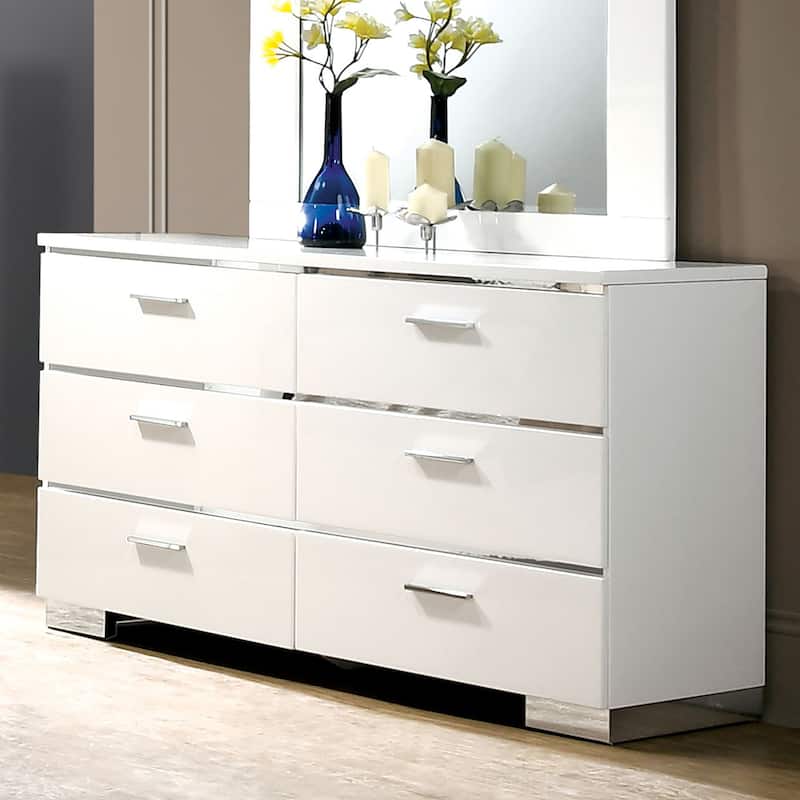 Champs Contemporary Queen Solid Wood 3-Piece Storage Panel Bedroom Set with USB Port by Furniture of America