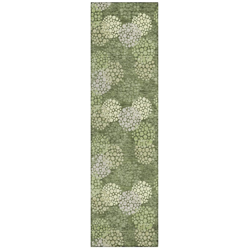 Machine Washable Indoor/ Outdoor Chantille Modern Bubbles Rug
