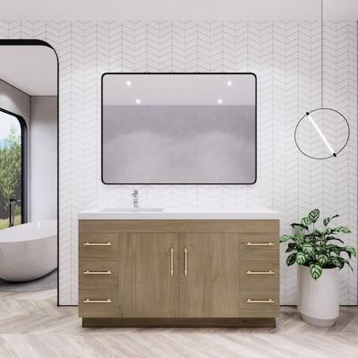 Eliza 60'' Freestanding Vanity with Single Sink on the Left