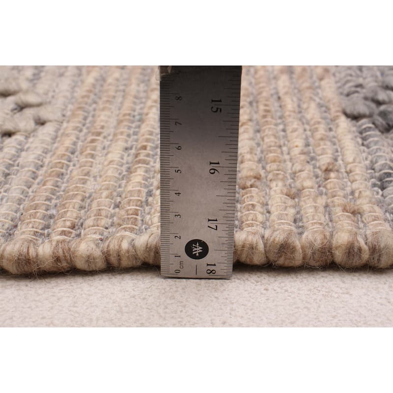 ECARPETGALLERY Braid weave Sienna Tan Wool Rug - 6'2 x 9'1