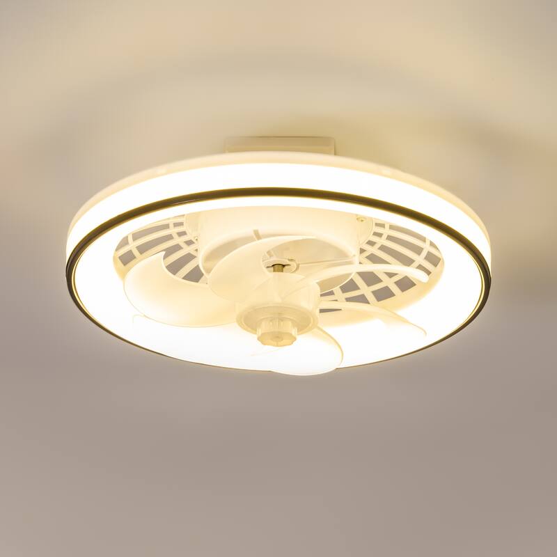 13-In Socket LED Ceiling Fans with Lights and Remote - White