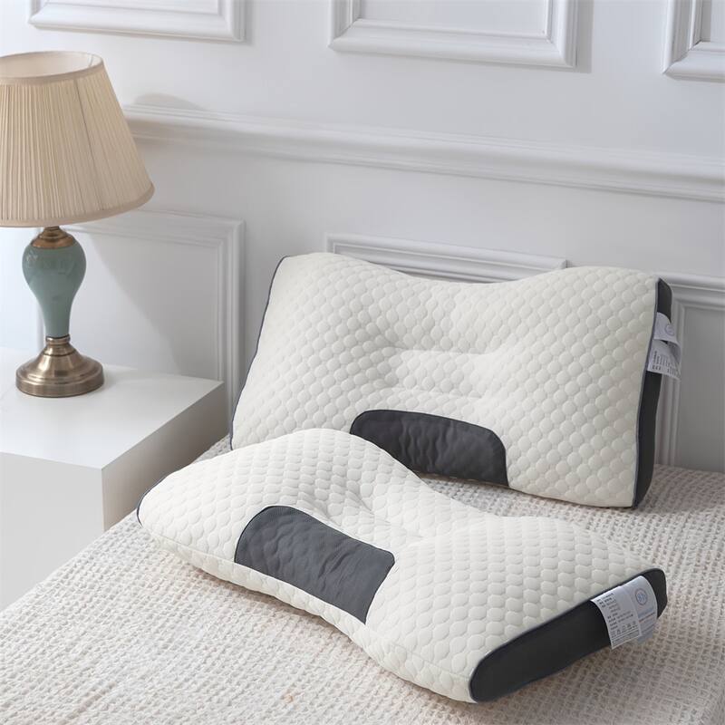 Set of 2 Neck Pillow, Standard Bed Pillow, Adaptive Pillows for Neck Pain Relief，Medium Firm Pillows for Side,Back - Beige - Set of 2