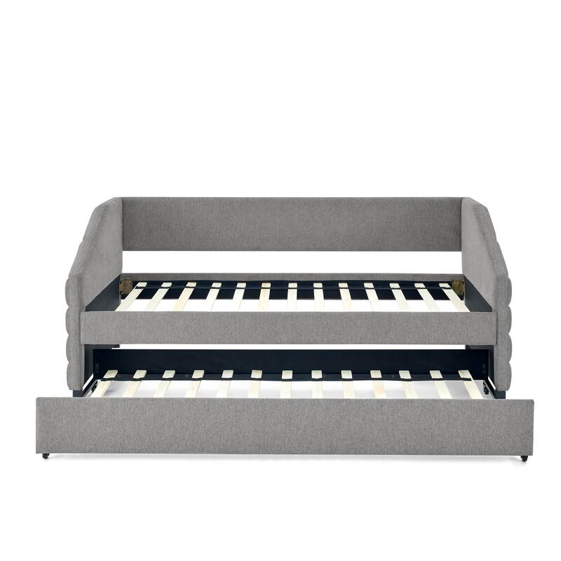 Linen Tufted Daybed with Trundle