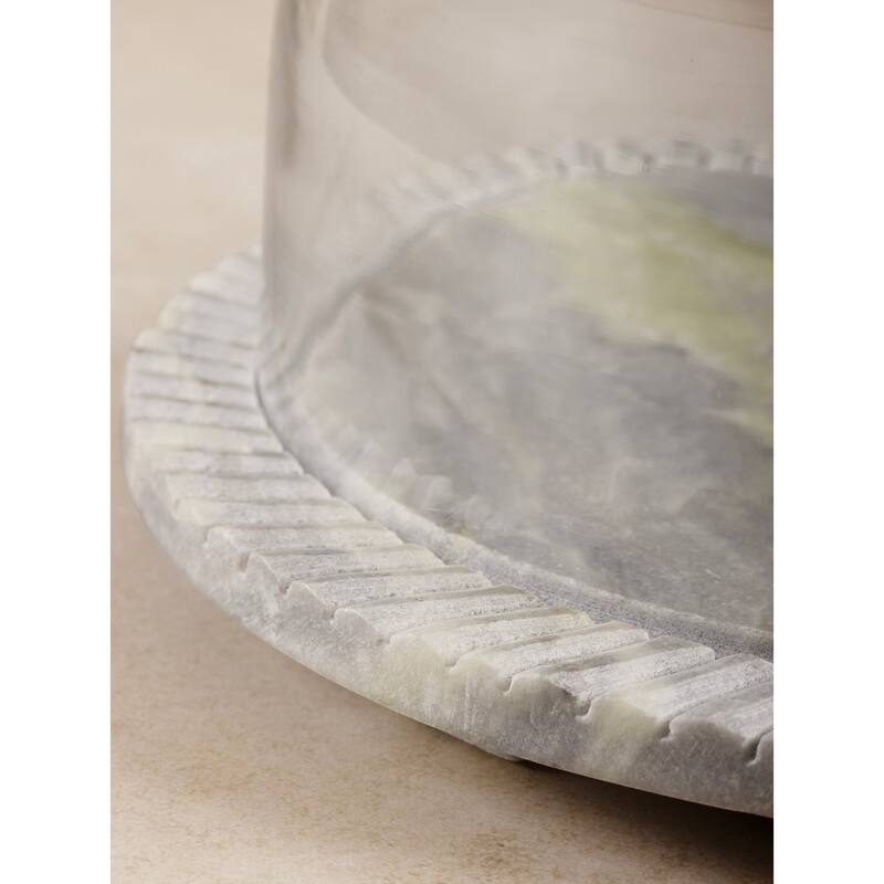 Blinq Green Onyx Serving Board with Cloche - Large
