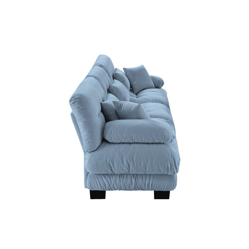 GDFStudio - Chenille 3-Seater 133.8" Deep Seat Sofa Couch