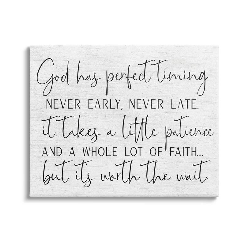Stupell Inspirational Patience Quote Religious Script Birch Pattern Canvas Wall Art, Design by Lettered and Lined - 40 x 30