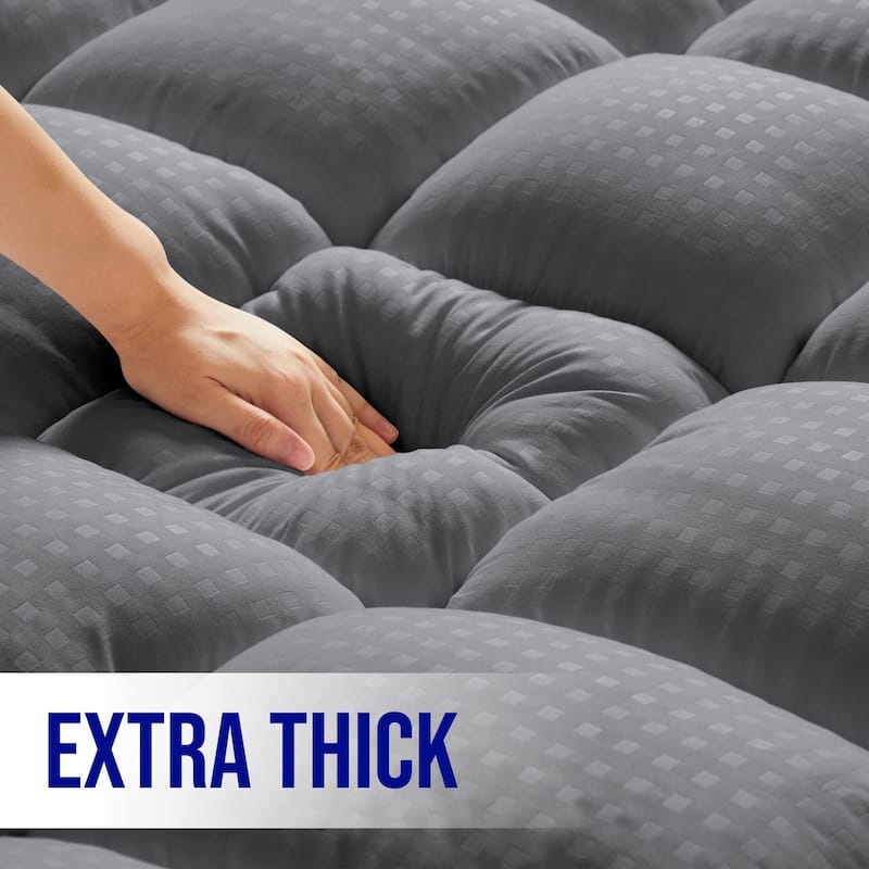 Extra Thick&Down Alternative Mattress Topper With 8-21 Inch Deep Pocket