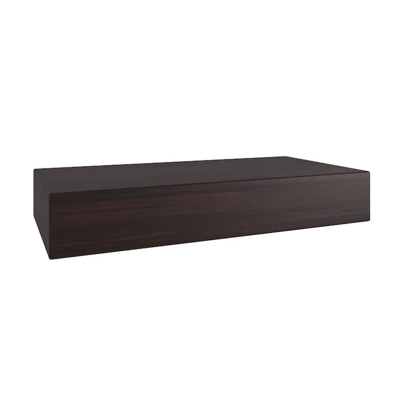Sermata Floating Hollow Teak Wall Shelf - Mocha - 18" Wide