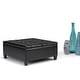 preview thumbnail 18 of 168, WYNDENHALL Elliot Transitional Table Ottoman 36"w x 36"d x 16.5 "h - Midnight Black