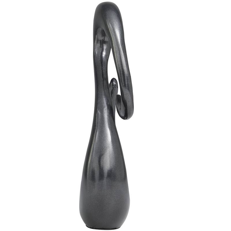 Aluminum Metal Abstract Swirl Decorative Sculpture - Gold, Dark Gray - Roche River Decor