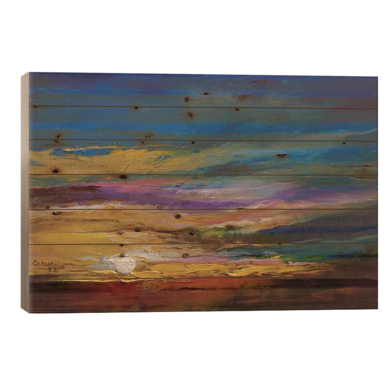 Desert Sunset Print On Wood by Michael Creese - Multi-Color - 18x26x1.5