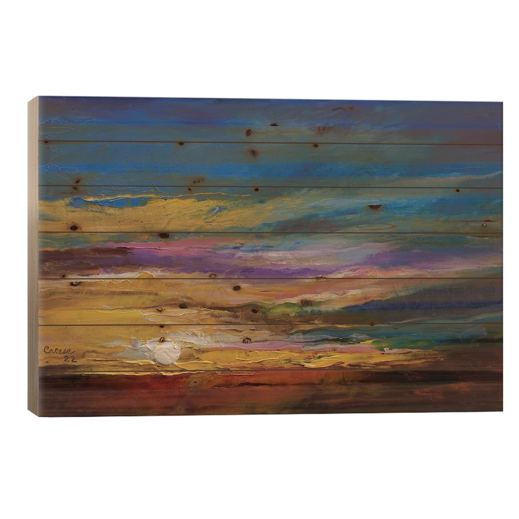 Desert Sunset Print On Wood by Michael Creese - Multi-Color