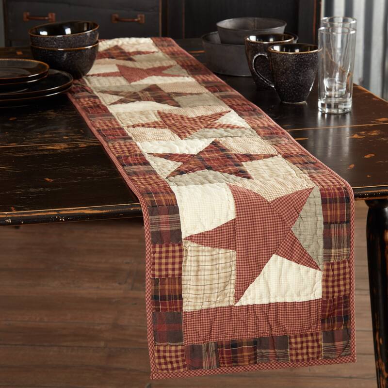 Abilene Star Quilted Runner - 13x72
