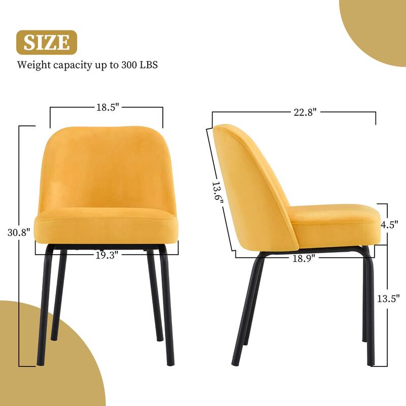 Ivinta Upholstered Dining Chair Sets of 2, Mid Century Modern Side Chairs with Spring